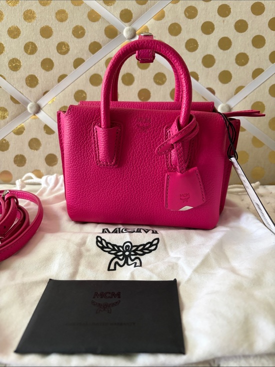 MCM Handbags - MCM X Mini Grained Calffskin Milla Tote in Beetrooth Pink NWT